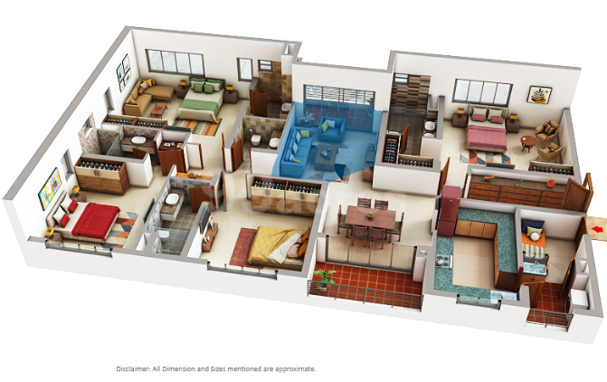 PS Vaanya 4 BHK 2045 sqft flat for sale at Newtown