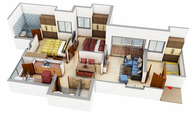 3bhk 1030 sqft flat for sale at DTC Capital City