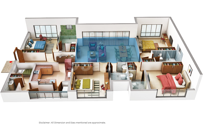 4 BHK 2350 sqft flat for sale Orbit Urban Park Newtown