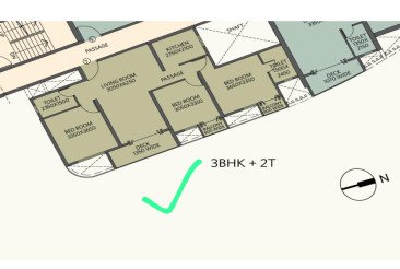 3BHK +2T Tower 2 EMERALDA - East Open Garden facing 1030sqft. For Immediate sale attractive price 