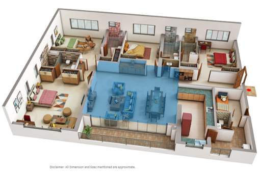 4 BHK 2368 sqft flat for sale at PS Vaanya Newtown